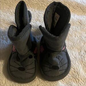 Cute Gray Black Pink Kids Boots